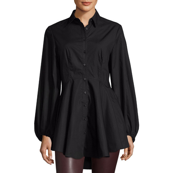 FREE PEOPLE Black All the Time Front Button Tunic - Picture 3 of 8